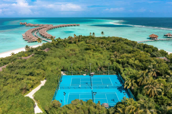 tennis court in maldives